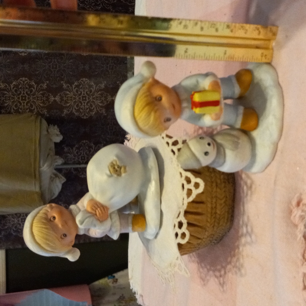 Boy girl snowman holiday figurines homeco